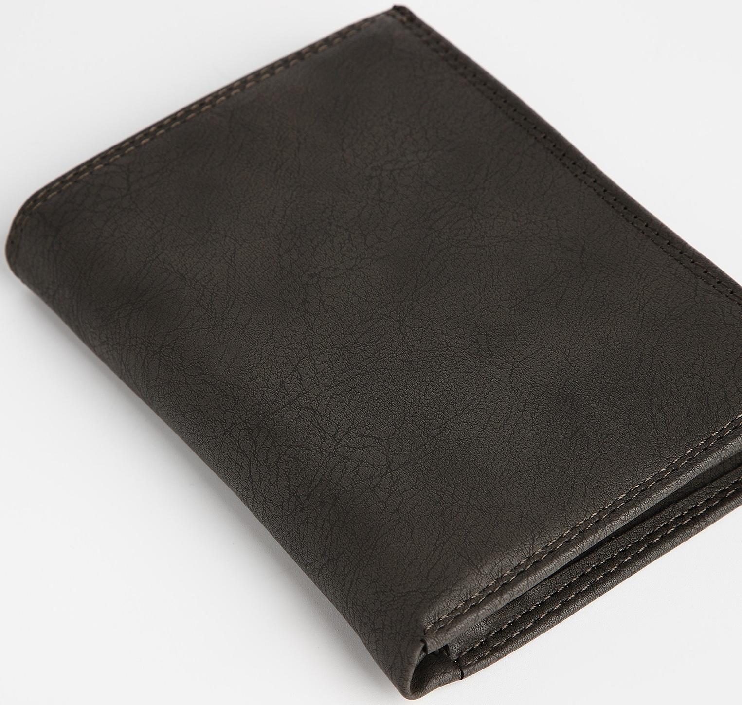 Портмоне мужское без застёжки, 3 в 1, отдел автодокументов, паспорта, карт, купюр, цвет серый