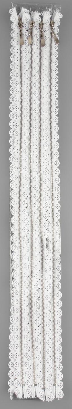 Молния металлическая, №3, неразъёмная, замок автомат, 60 см, цвет белый/никель