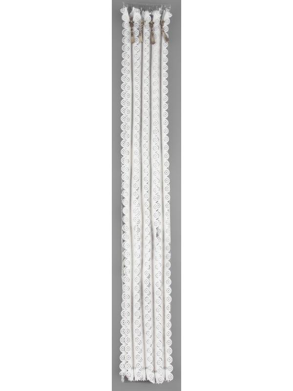 Молния металлическая, №3, неразъёмная, замок автомат, 60 см, цвет белый/никель