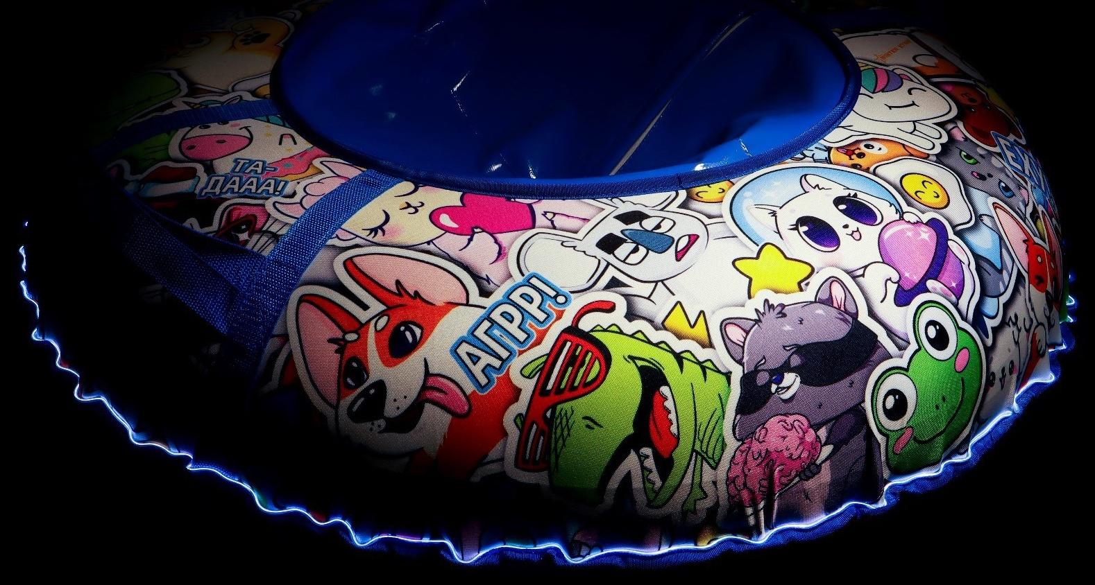 Тюбинг-ватрушка Winter Star «Стикер», LED-подсветка, диаметр чехла 100 см