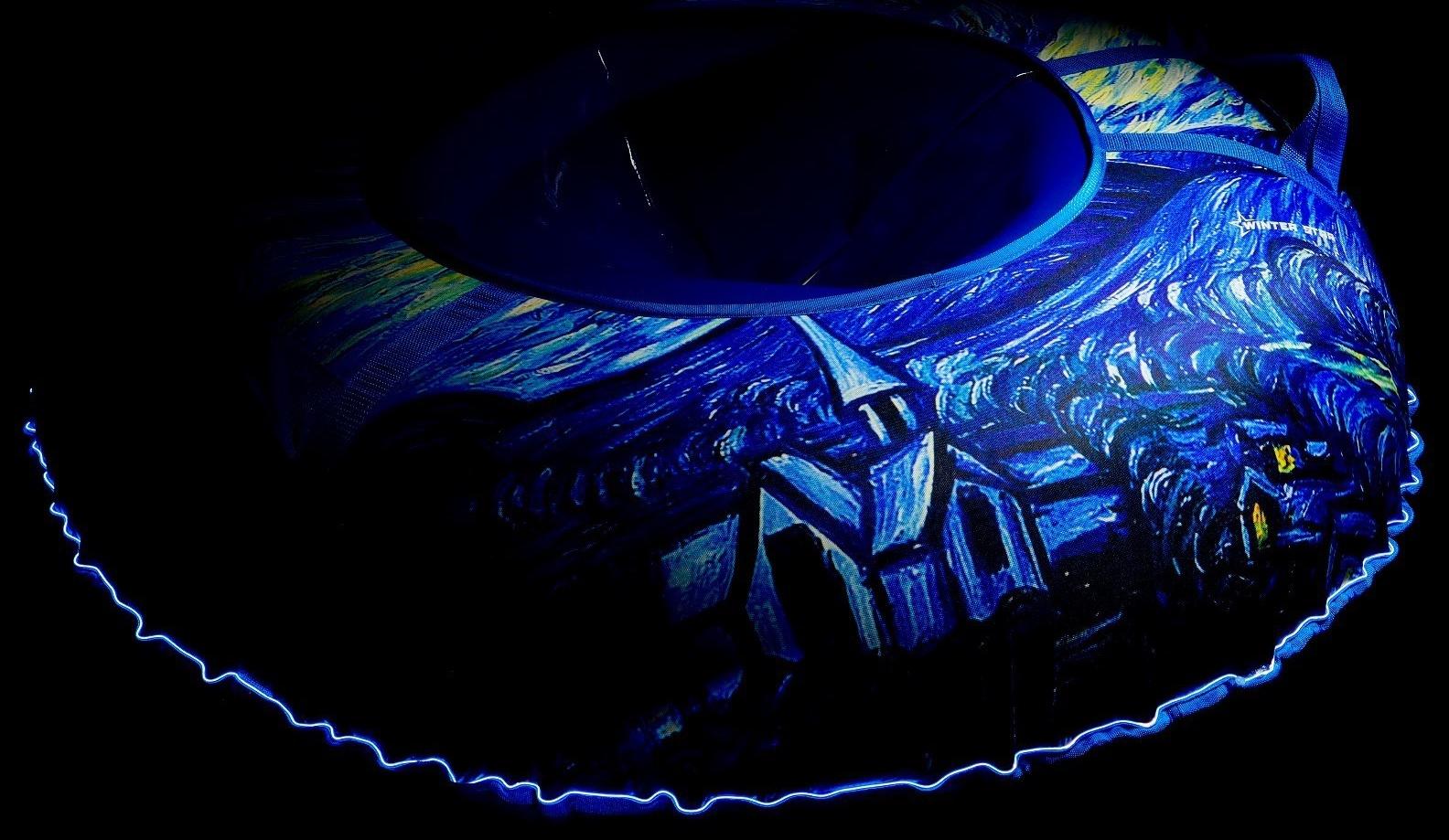 Тюбинг-ватрушка Winter Star «Звёздная ночь», LED-подсветка, диаметр чехла 120 см