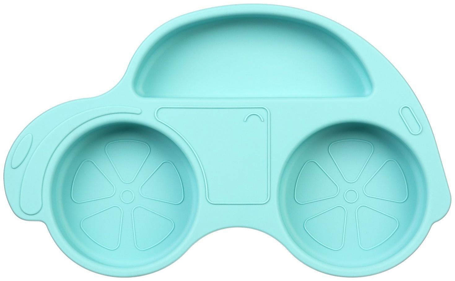 Силиконовая детская тарелка «Машинка» с секциями, цвет МИКС