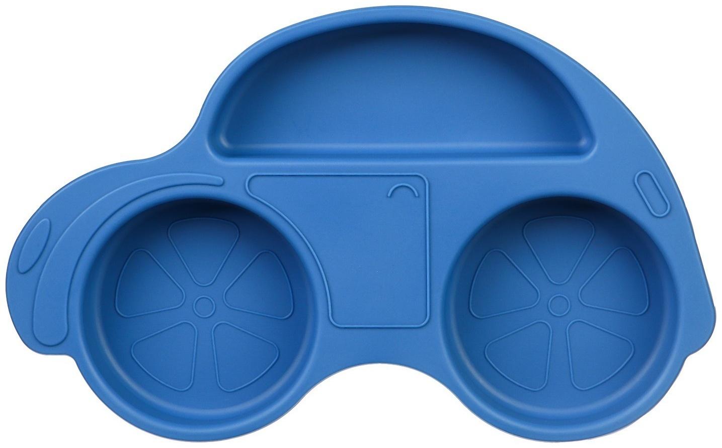 Силиконовая детская тарелка «Машинка» с секциями, цвет МИКС