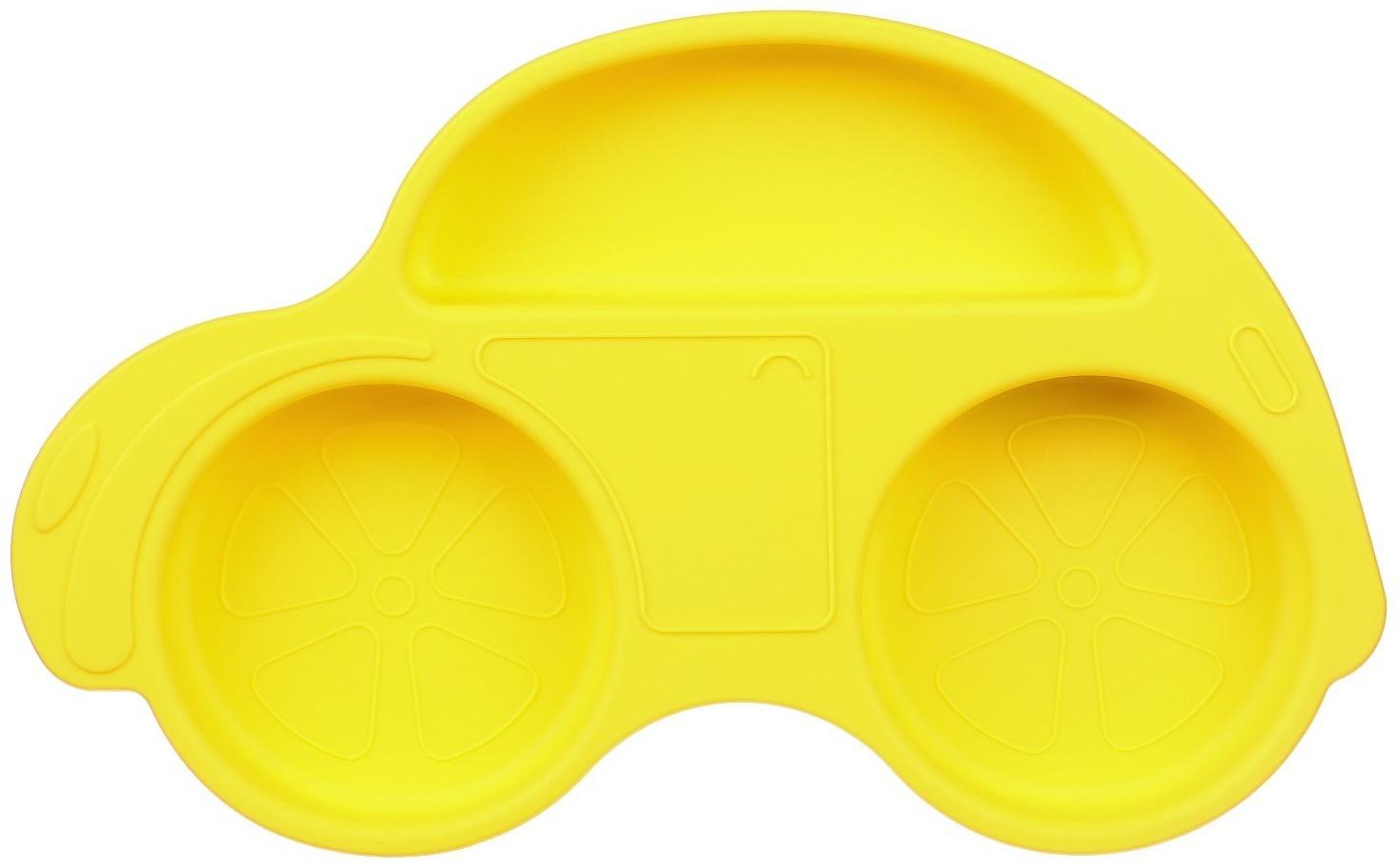 Силиконовая детская тарелка «Машинка» с секциями, цвет МИКС