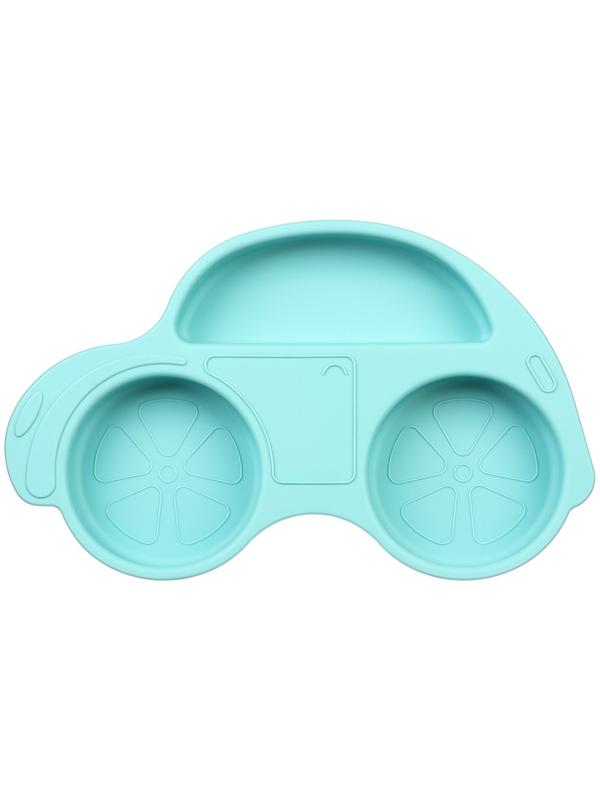 Силиконовая детская тарелка «Машинка» с секциями, цвет МИКС