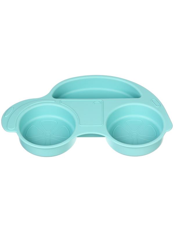 Силиконовая детская тарелка «Машинка» с секциями, цвет МИКС