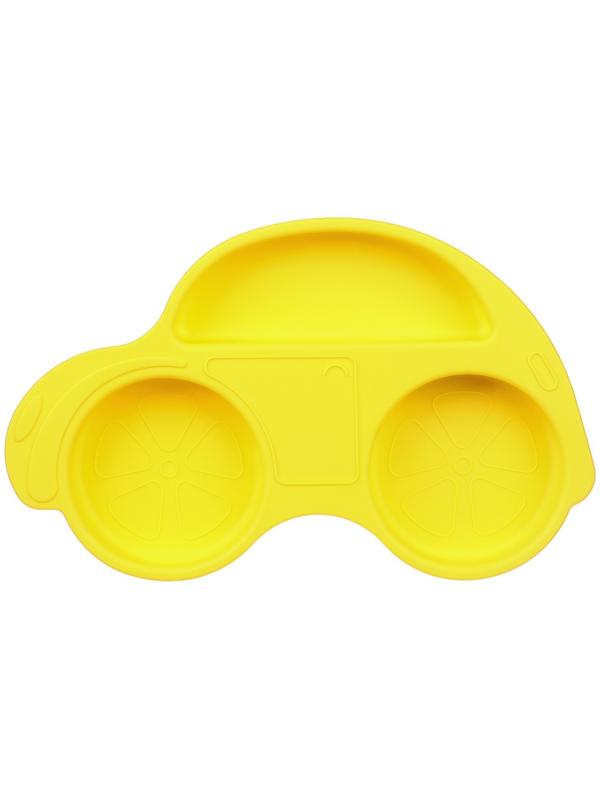 Силиконовая детская тарелка «Машинка» с секциями, цвет МИКС