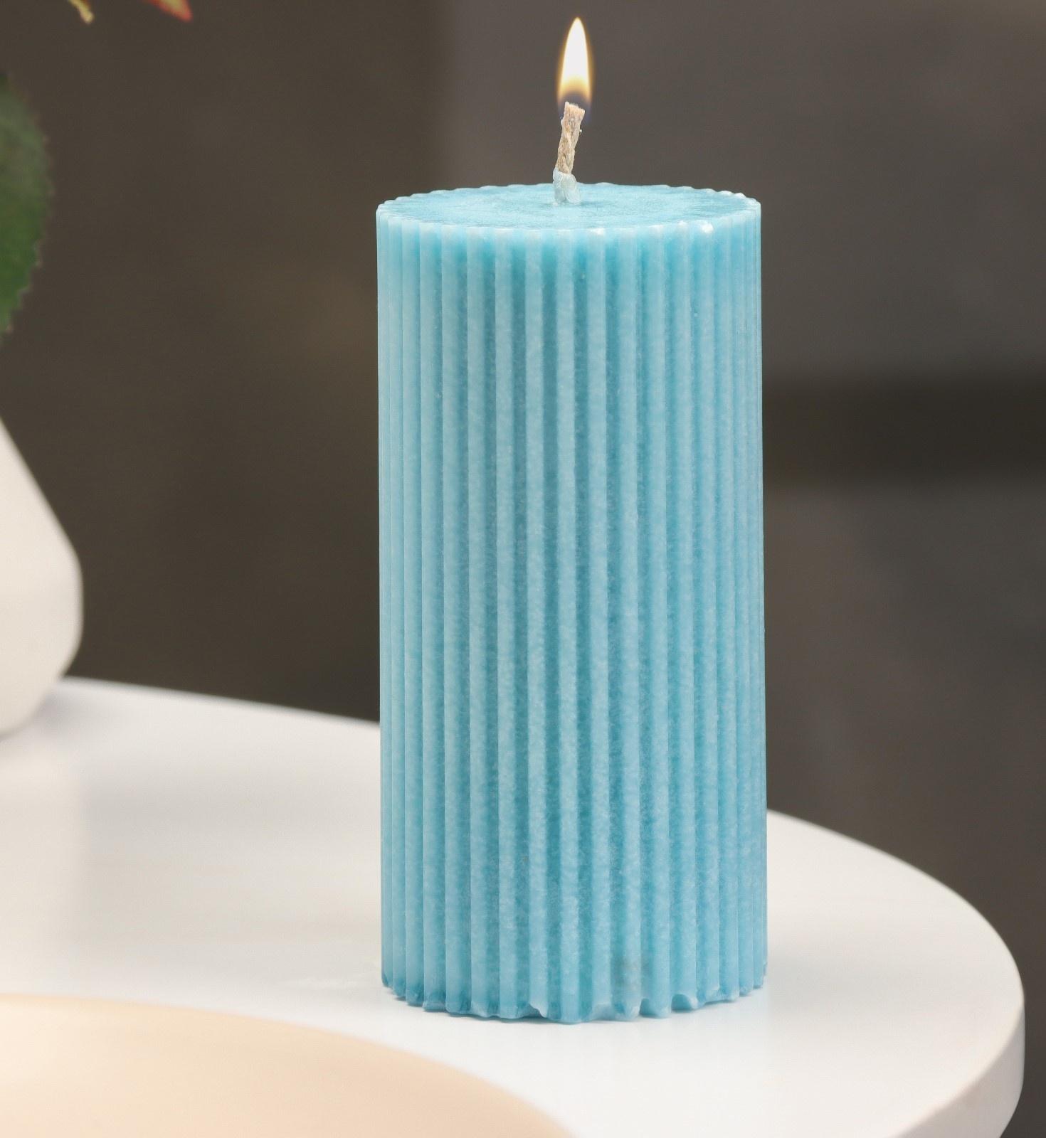 Свеча-цилиндр с гранями,5х10 см, пальмовый воск, нива, 6 ч