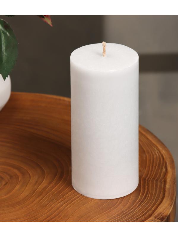 Свеча-цилиндр гладкая,5х10 см, пальмовый воск, серая, 6 ч