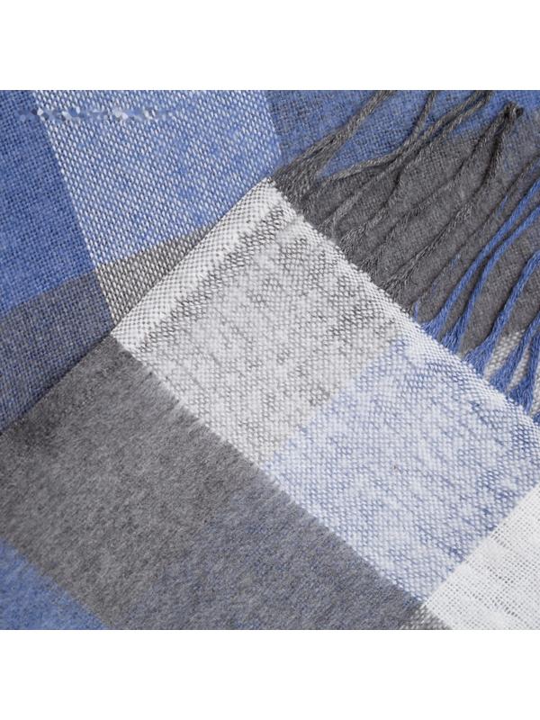 Плед Пикник 170х210см, бел-сер-син рап.8, хл 20%, пан 40%, пэ 40%