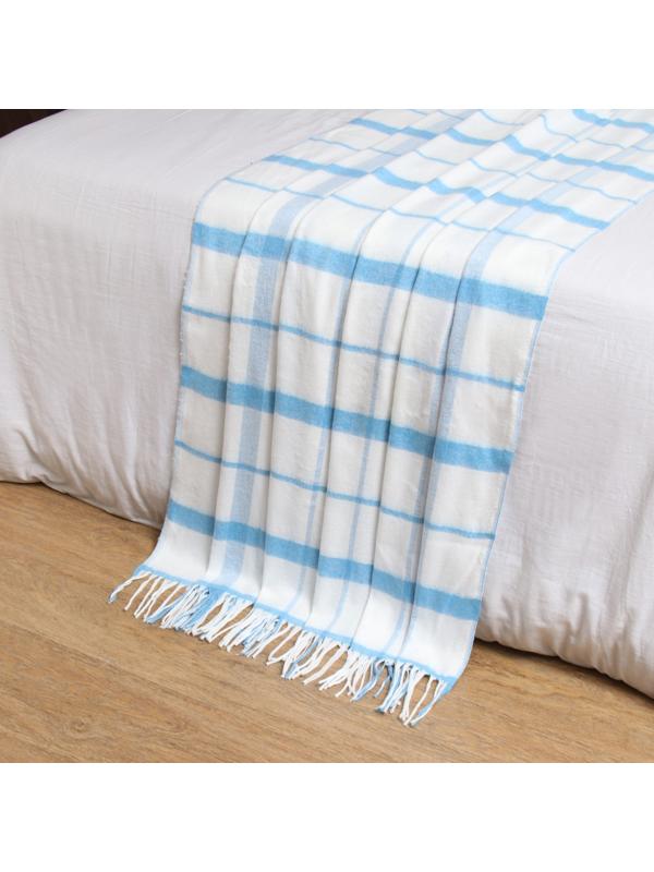 Плед Palermo 140х200см, 15S/SOUL, коб/белый/коб, шерсть 20%, пан 40%, пэ 40%