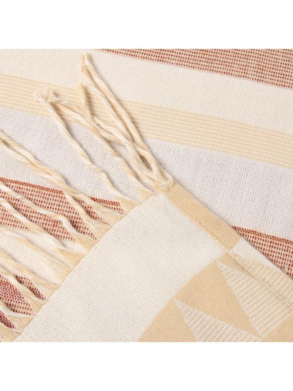 Плед Орнамент 150х200 см, бел/беж/тер, шерсть 40%, пан 35%, пэ 20%, кашемир 5%