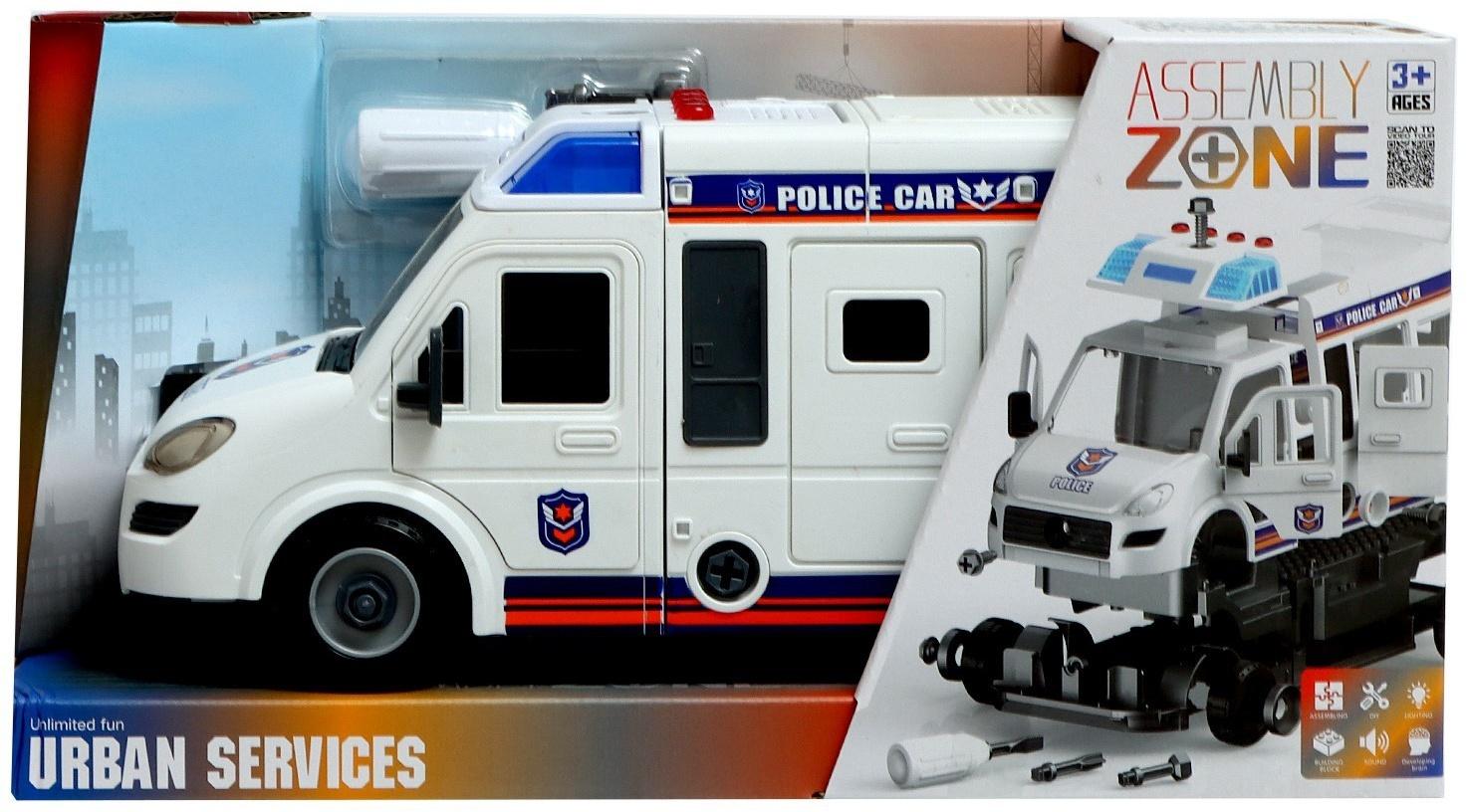 Конструктор винтовой «Полицейский фургон», свет, звук, инерция, 50 деталей