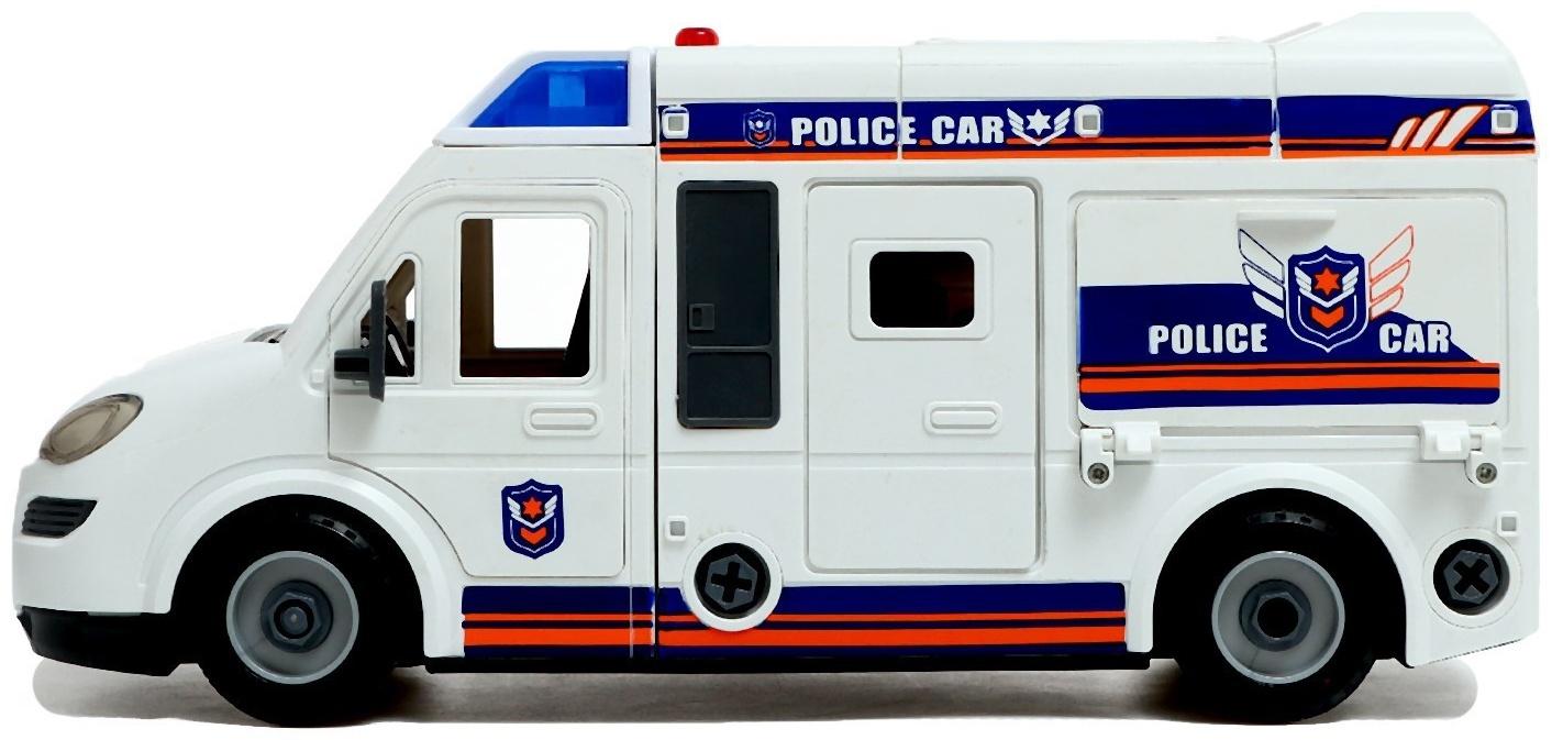 Конструктор винтовой «Полицейский фургон», свет, звук, инерция, 50 деталей