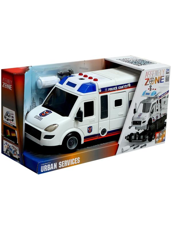 Конструктор винтовой «Полицейский фургон», свет, звук, инерция, 50 деталей