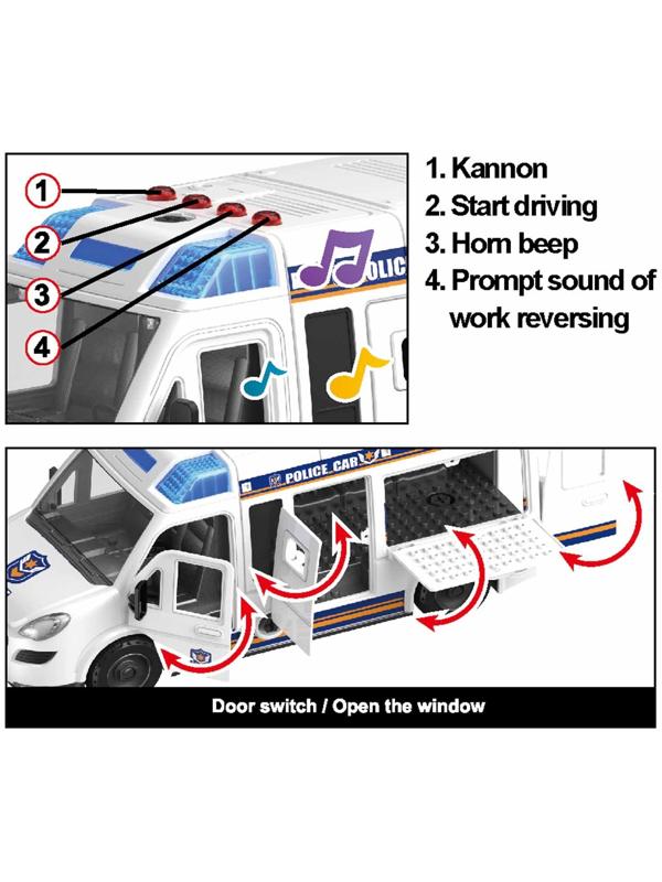 Конструктор винтовой «Полицейский фургон», свет, звук, инерция, 50 деталей