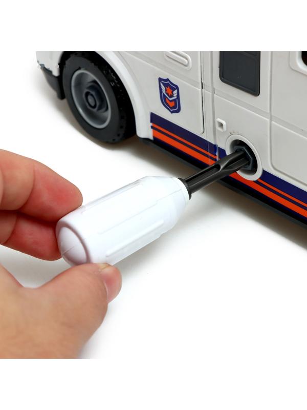 Конструктор винтовой «Полицейский фургон», свет, звук, инерция, 50 деталей