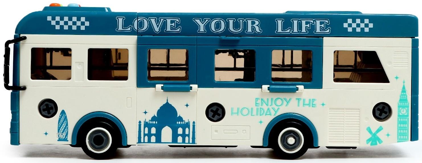 Конструктор винтовой «Автобус», свет, звук, инерция, 42 детали