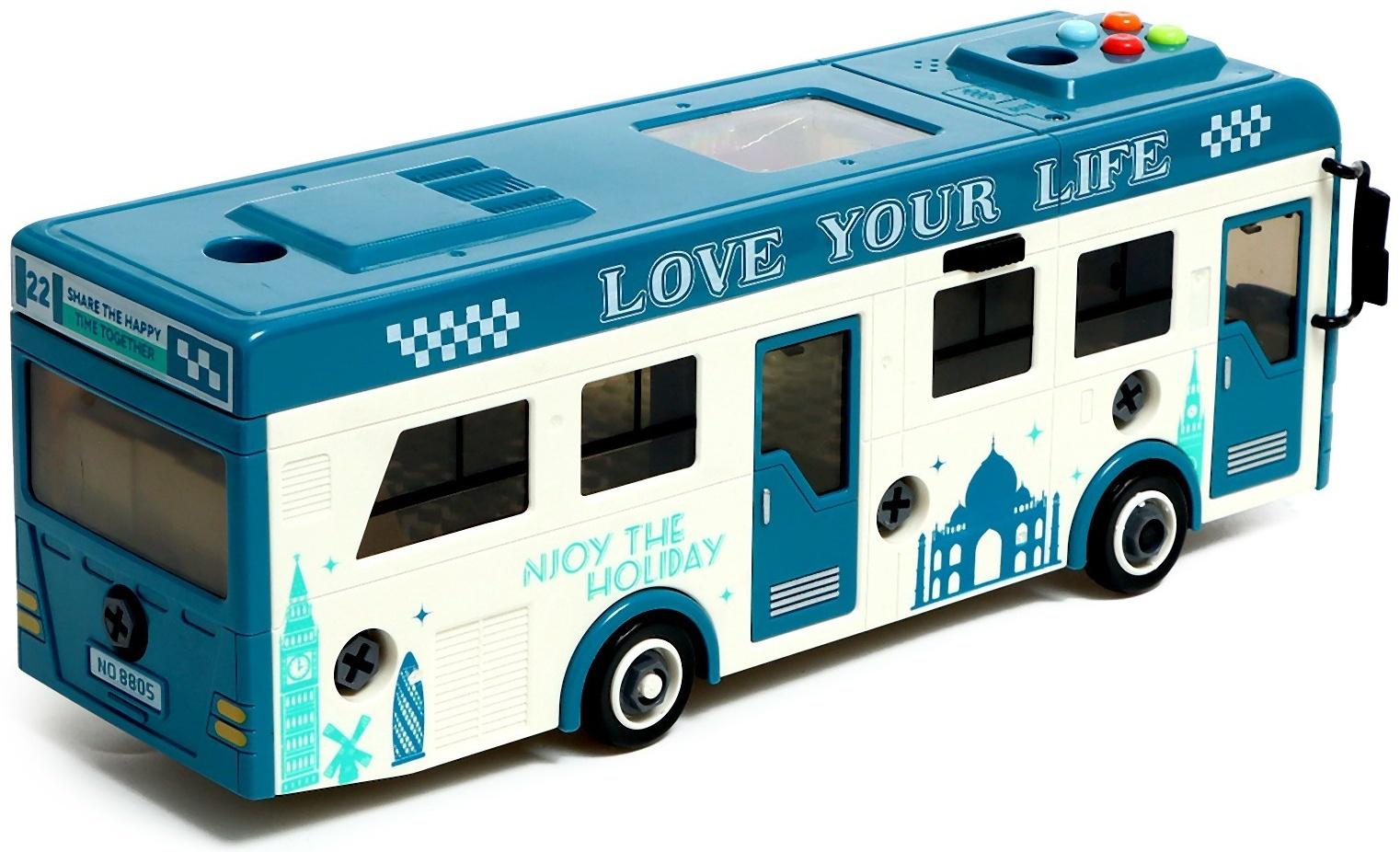 Конструктор винтовой «Автобус», свет, звук, инерция, 42 детали