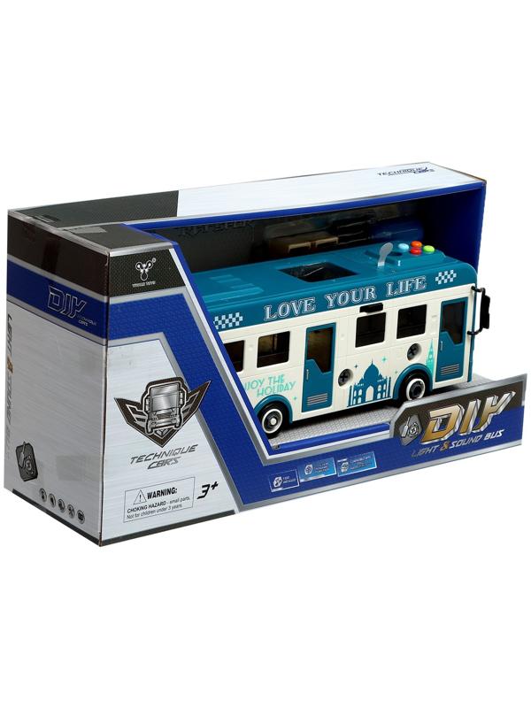 Конструктор винтовой «Автобус», свет, звук, инерция, 42 детали