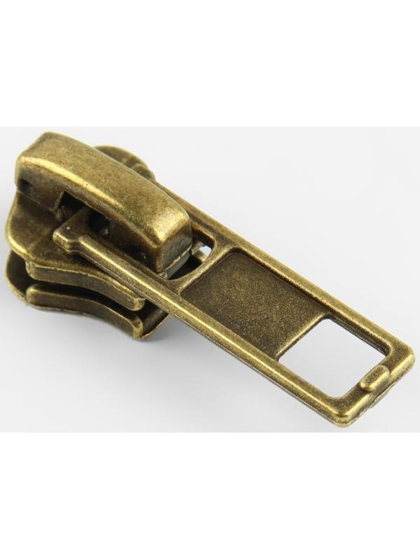 Замок автоматический для металлической молнии, №5, 10 шт, цвет антик