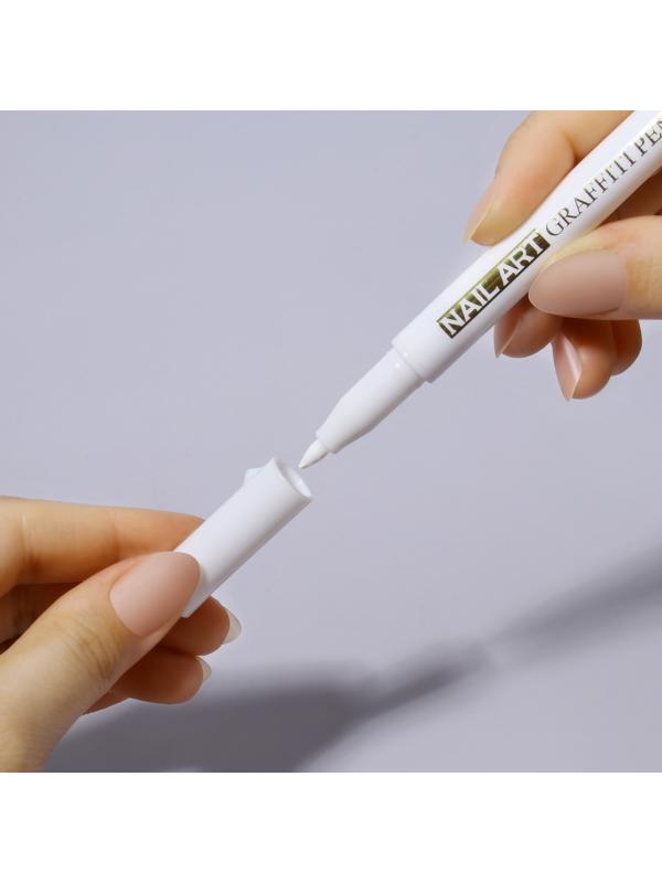 Маркер для дизайна ногтей, акриловый, 13,5 см, цвет белый