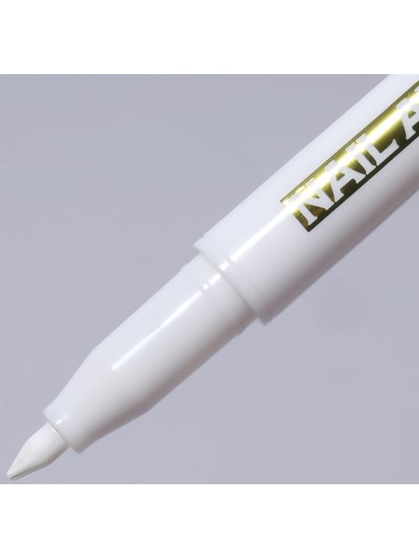 Маркер для дизайна ногтей, акриловый, 13,5 см, цвет белый