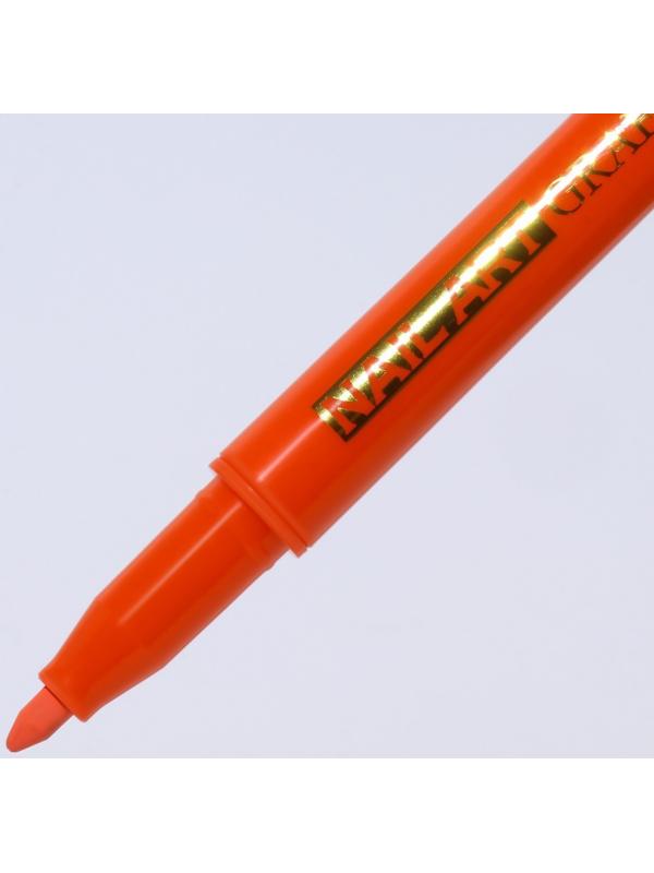 Маркер для дизайна ногтей, акриловый, 13,5 см, цвет красный