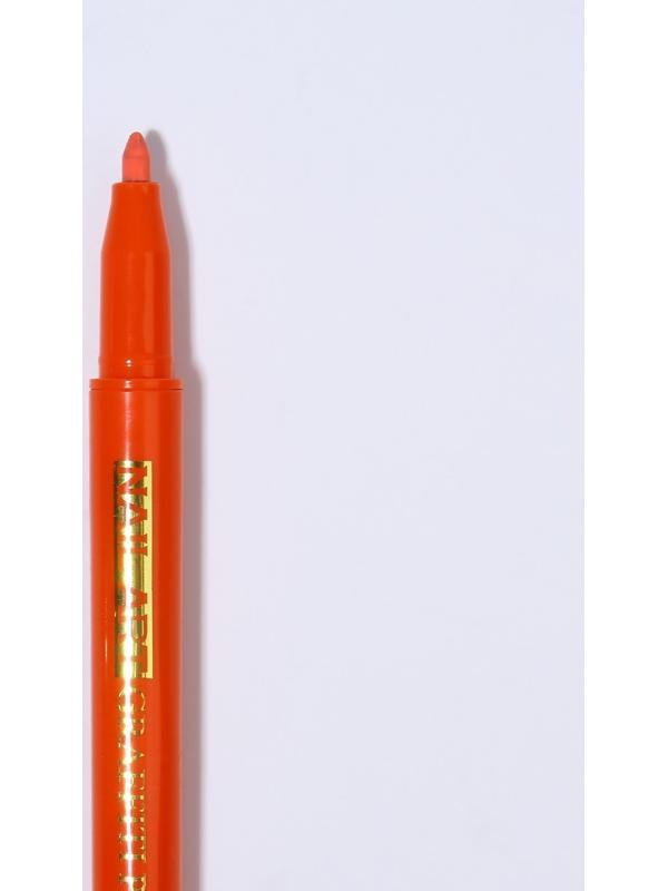 Маркер для дизайна ногтей, акриловый, 13,5 см, цвет красный