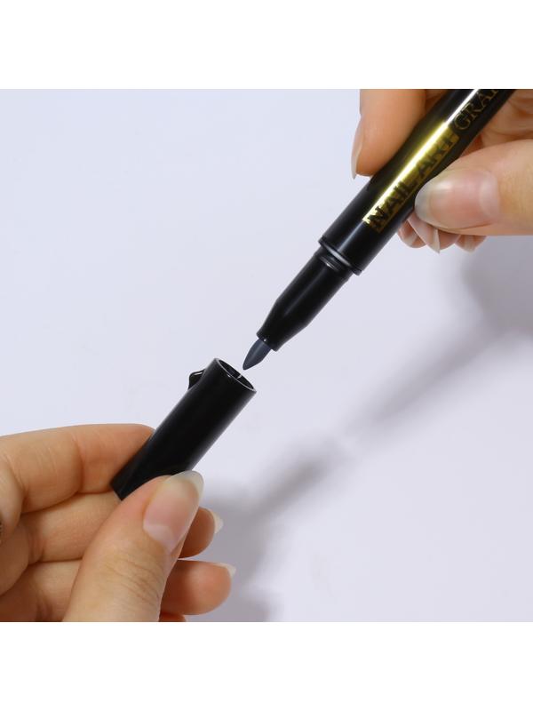 Маркер для дизайна ногтей, акриловый, 13,5 см, цвет чёрный