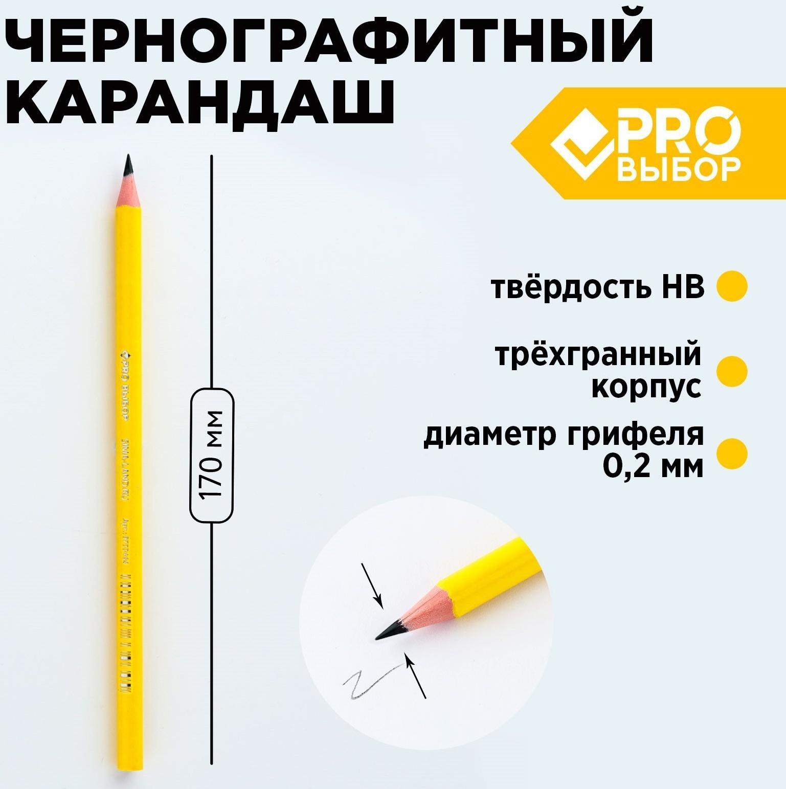 Карандаш чернографитный НВ PROвыбор «Градиент»