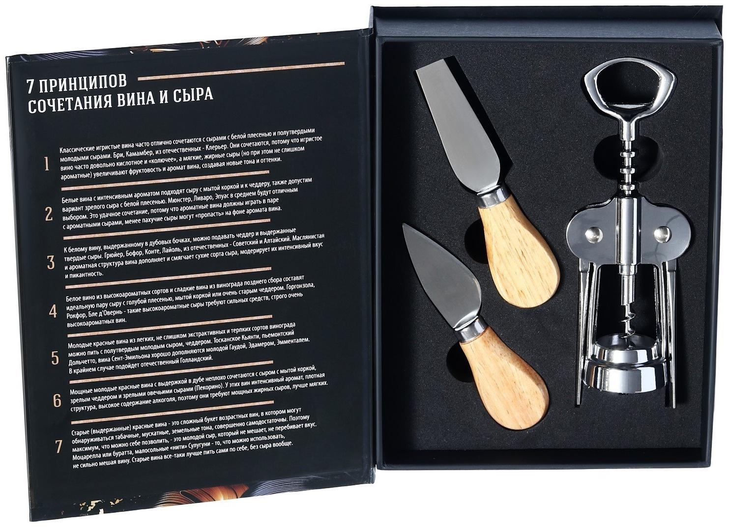 Набор для вина и сыра в книжке «Хорошая идея», 21,5 х 16 см