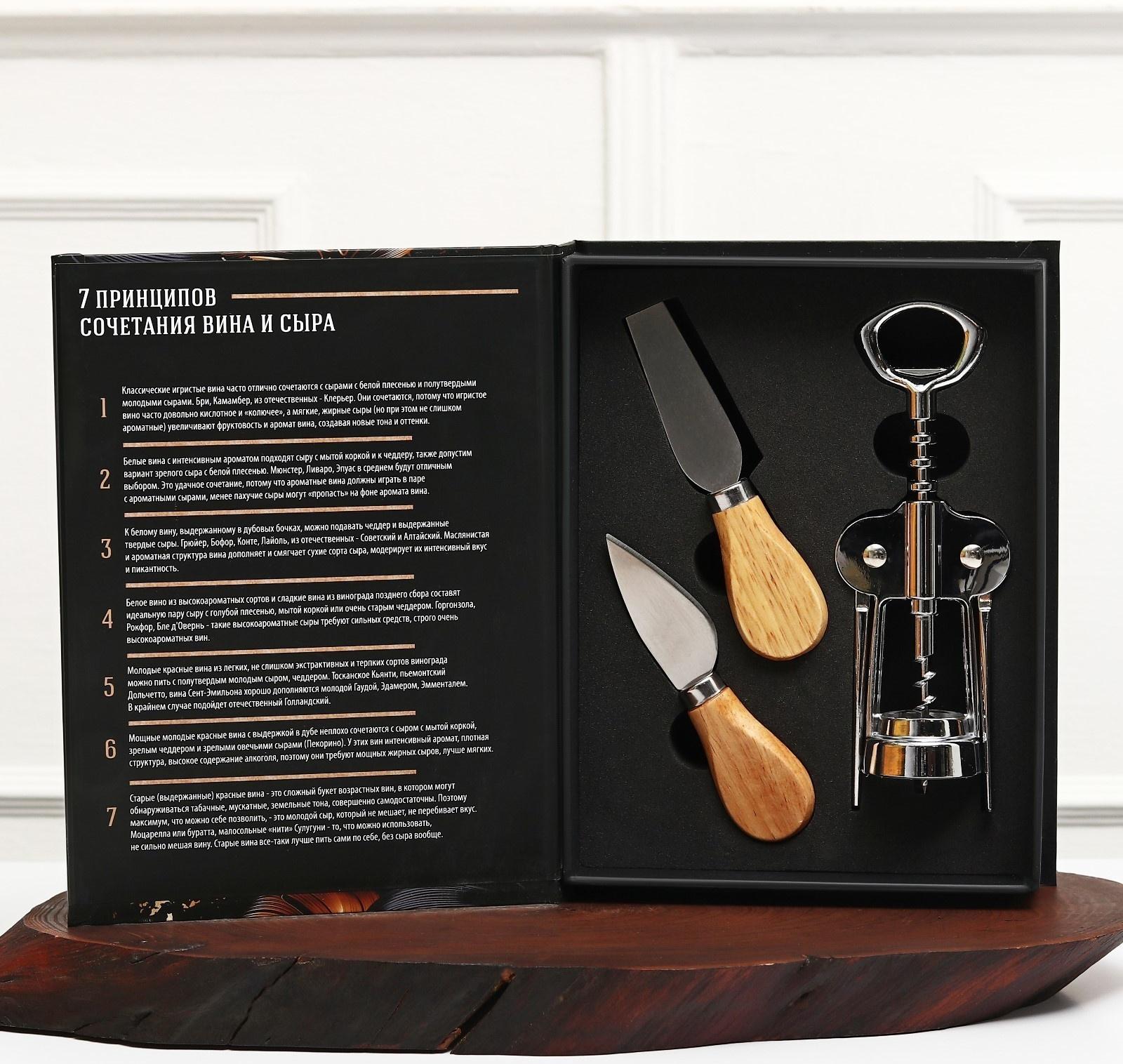 Набор для вина и сыра в книжке «Хорошая идея», 21,5 х 16 см