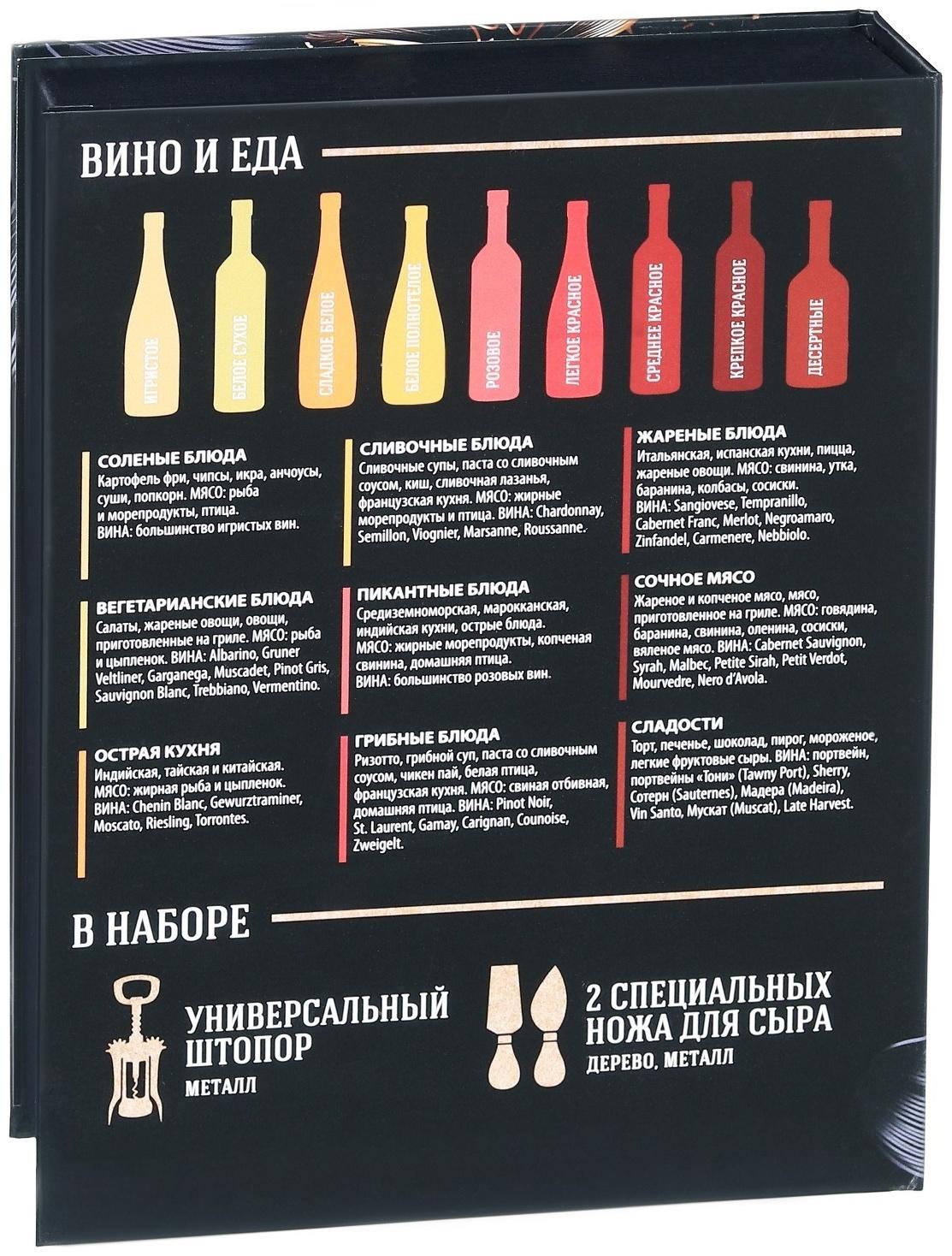 Набор для вина и сыра в книжке «Хорошая идея», 21,5 х 16 см
