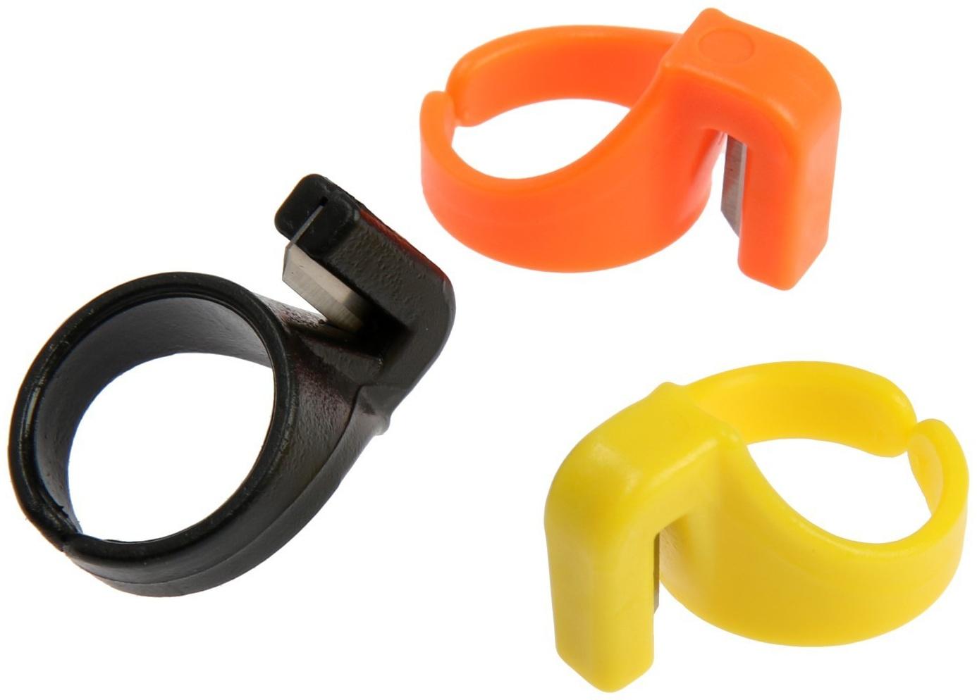 Наперсток-кольцо ТУНДРА, для обрезки строп, ниток, лески, проводов, 3 шт.