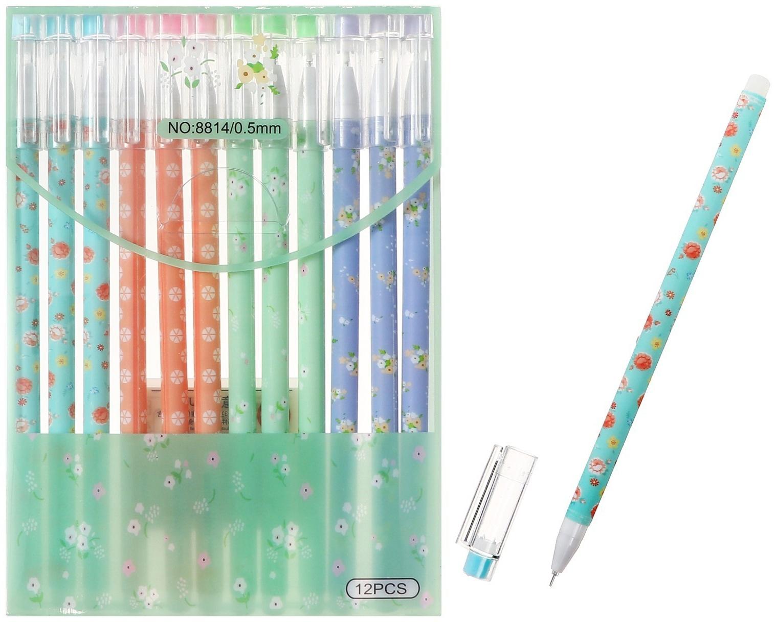 Ручка гелевая 0,5мм, стержень синий, корпус МИКС Паттерн