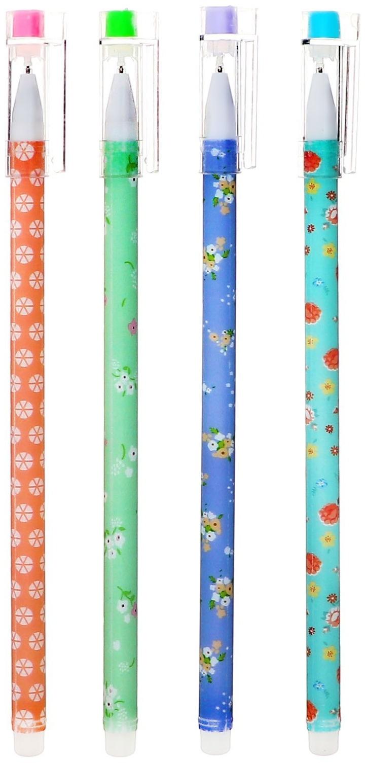 Ручка гелевая 0,5мм, стержень синий, корпус МИКС Паттерн