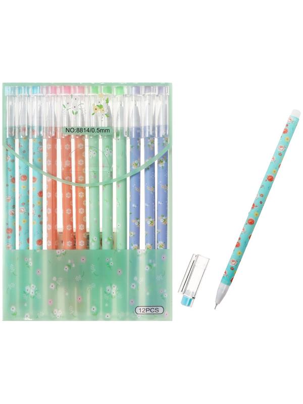 Ручка гелевая 0,5мм, стержень синий, корпус МИКС Паттерн