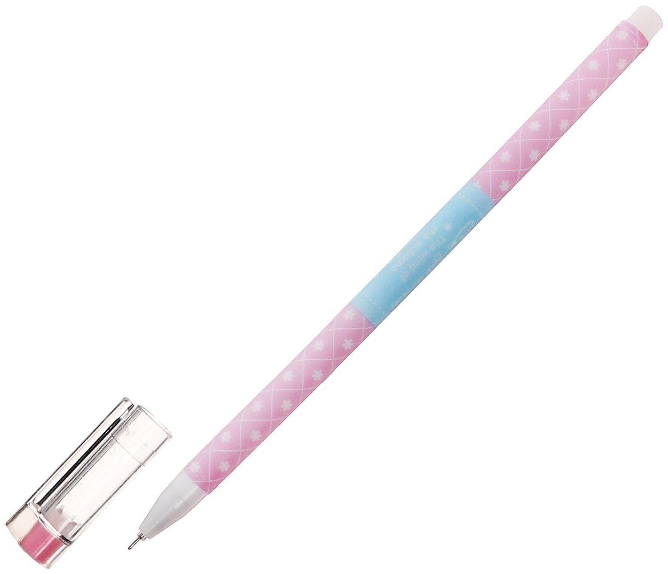 Ручка гелевая 0,5мм, стержень синий, корпус МИКС Узоры