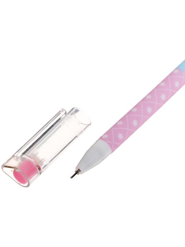 Ручка гелевая 0,5мм, стержень синий, корпус МИКС Узоры