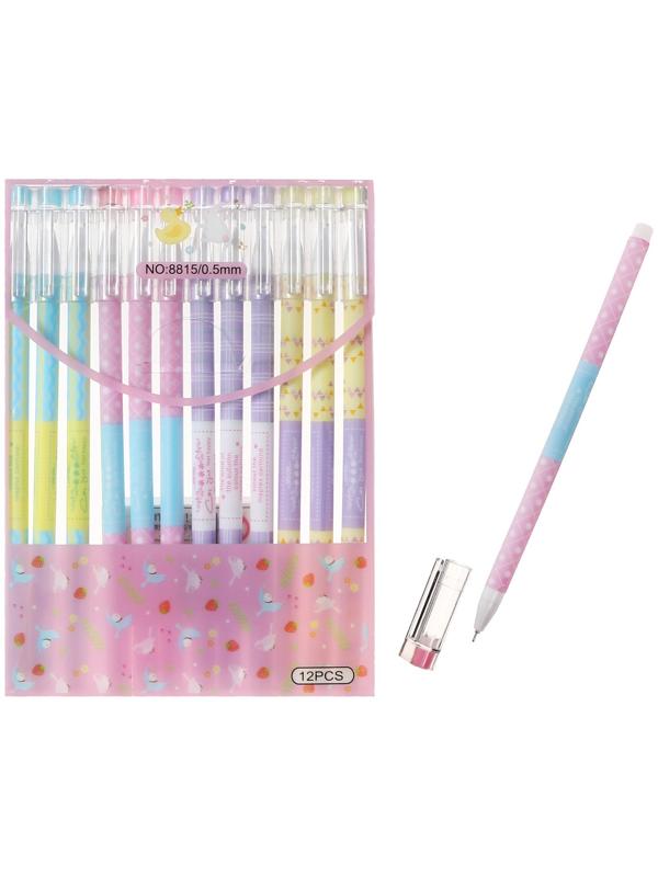 Ручка гелевая 0,5мм, стержень синий, корпус МИКС Узоры