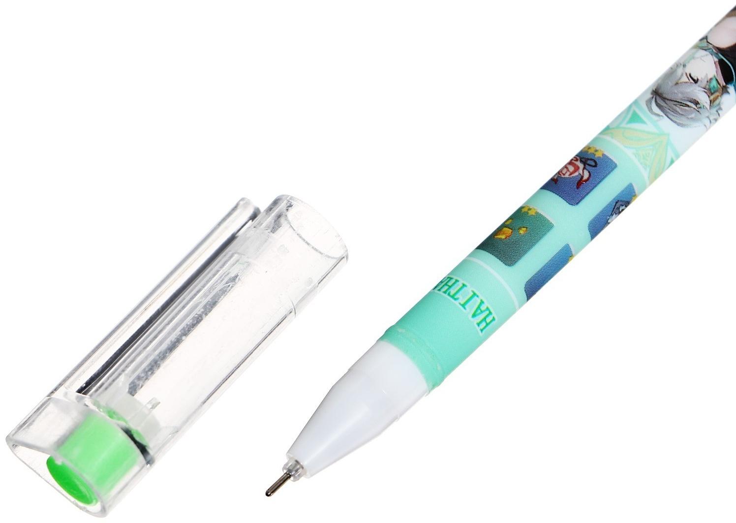 Ручка гелевая 0,5мм, стержень синий, корпус МИКС Аниме