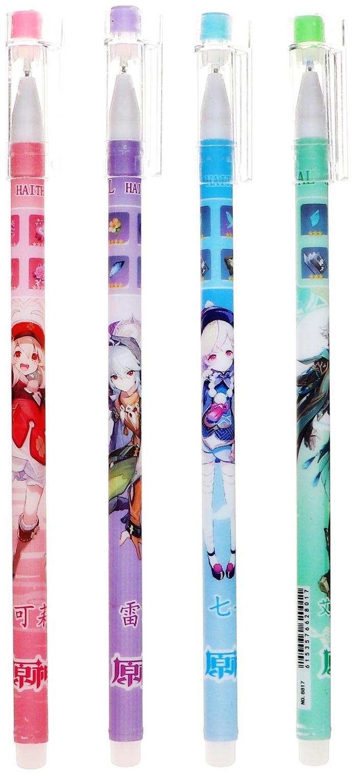 Ручка гелевая 0,5мм, стержень синий, корпус МИКС Аниме