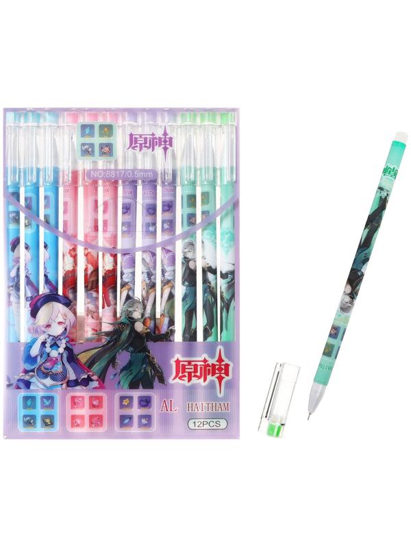 Ручка гелевая 0,5мм, стержень синий, корпус МИКС Аниме