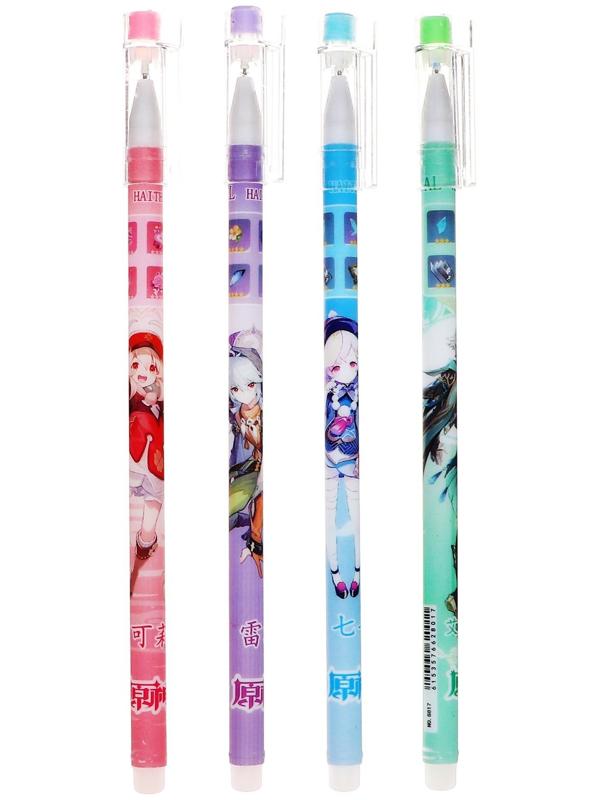 Ручка гелевая 0,5мм, стержень синий, корпус МИКС Аниме