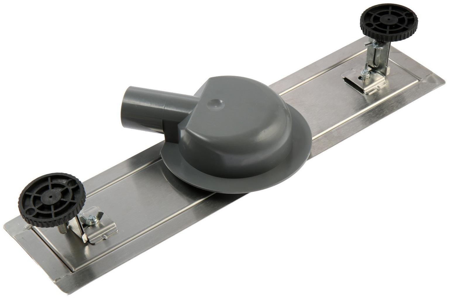 Трап ZEIN, c флaнцeм свободного вращения 360°, 7х40 см, d=40/50 мм, нерж. сталь, сатин