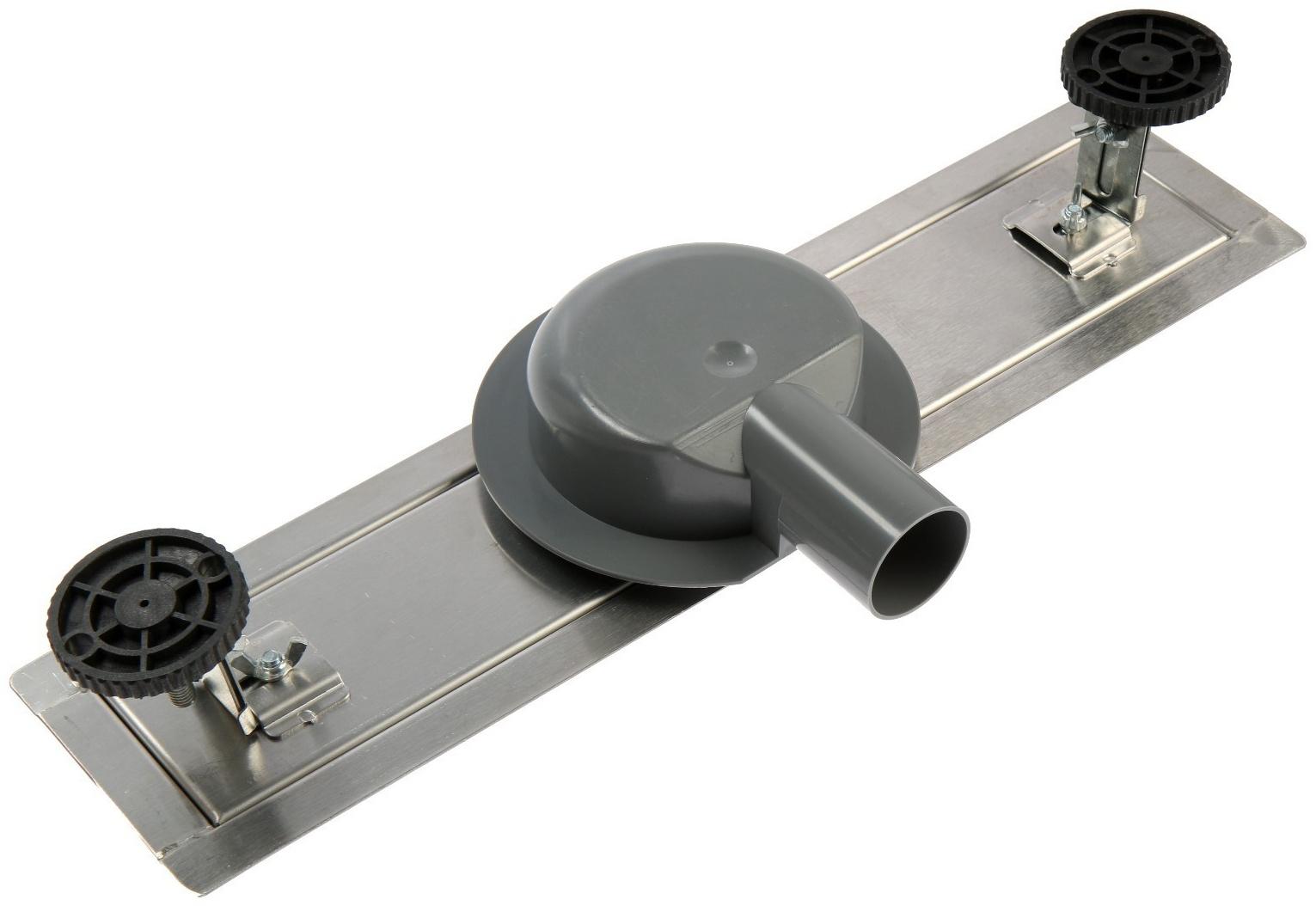 Трап ZEIN, c флaнцeм свободного вращения 360°, 7х40 см, d=40/50 мм, нерж. сталь, сатин