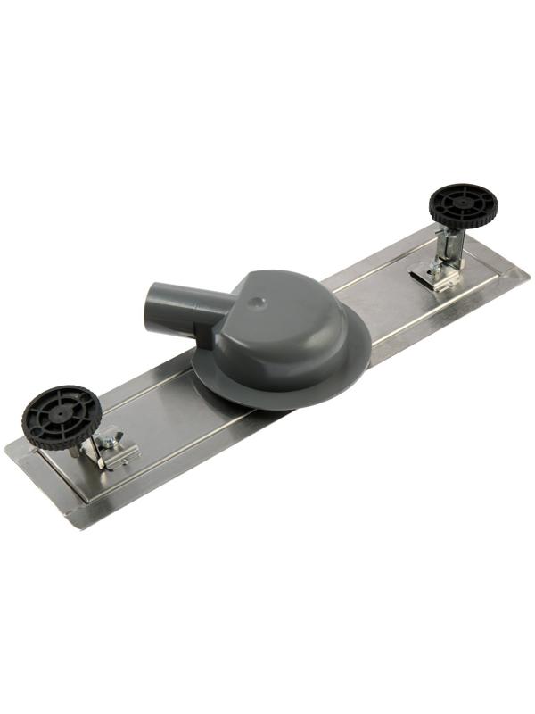 Трап ZEIN, c флaнцeм свободного вращения 360°, 7х40 см, d=40/50 мм, нерж. сталь, сатин