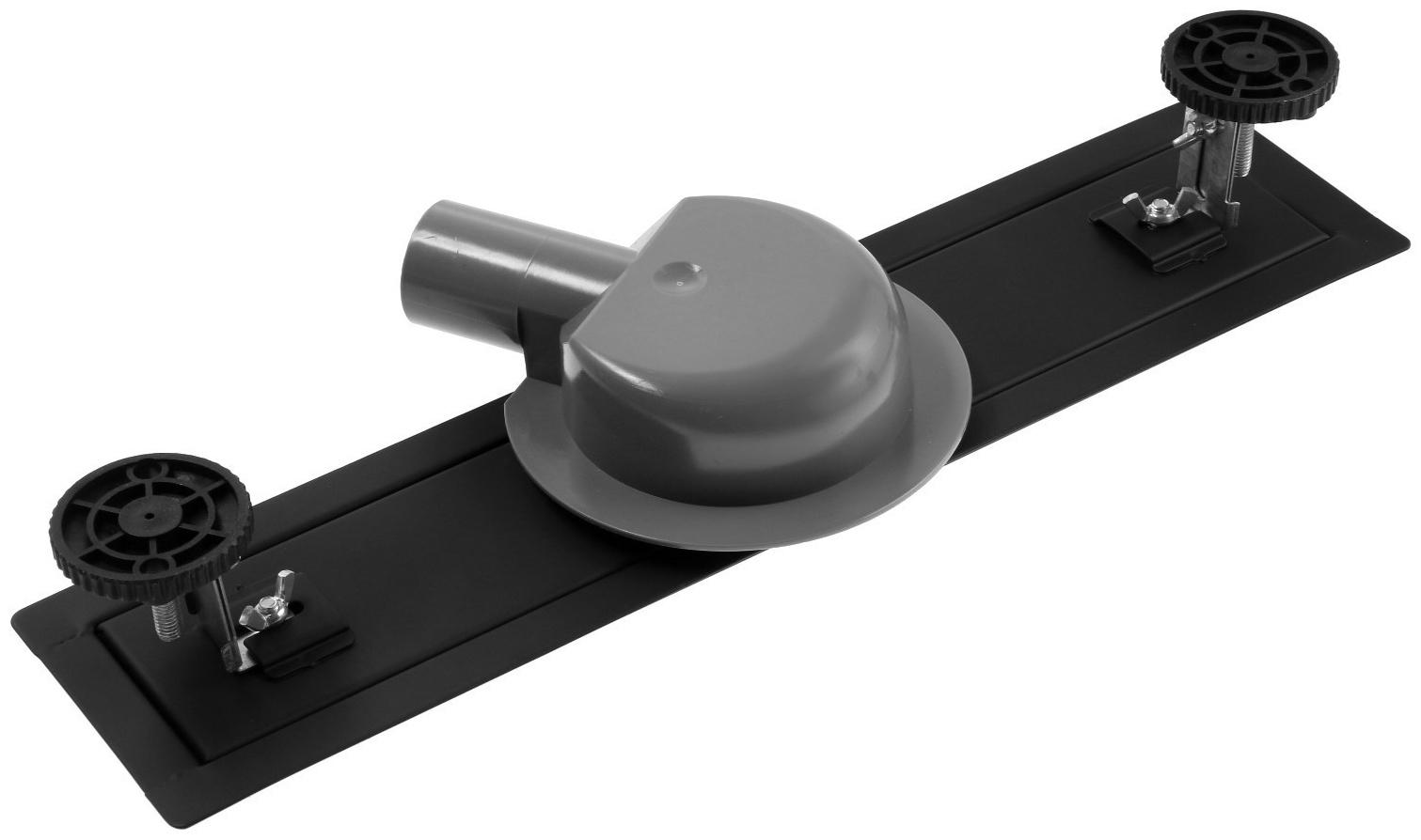 Трап ZEIN, c флaнцeм свободного вращения 360°, 7х40 см, d=40/50 мм, нерж. сталь, черный