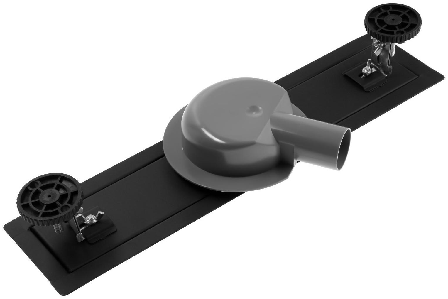 Трап ZEIN, c флaнцeм свободного вращения 360°, 7х40 см, d=40/50 мм, нерж. сталь, черный